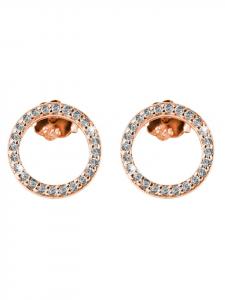 Adeliás Женские серьги - серьги-гвоздики из серебра 925 пробы с кубическим цирконием в золотой оправе