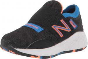 Кроссовки New Balance Unisex Baby Fresh Foam Roav V1 на шнуровке, черный/синий/оранжевый