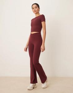 Расклешенные брюки для йоги Tala DayFlex с высокой талией, бордового цвета