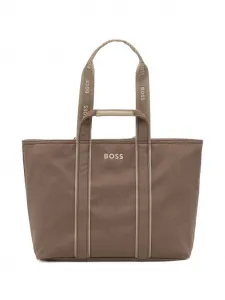 Сумка-тоут с логотипом Boss, коричневый