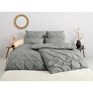 Постельное белье для дома» Эллиант в размерах. 135х200 или 155х220 см", постельное белье из хлопка, элегантное постельное белье с высокой-низкой структурой Home Affaire, серый