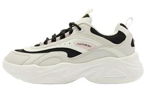 QIAODAN Женские бежево-черные низкие беговые кроссовки с амортизацией и устойчивостью к истиранию, цвет Beige Black