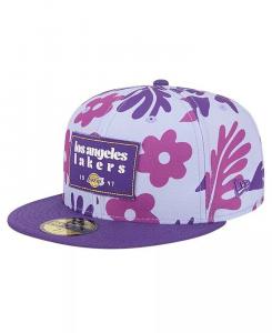 Мужская фиолетовая бейсболка Los Angeles Lakers Palm Fronds 2-Tone 59FIFTY Fitted Hat New Era