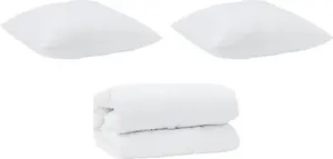 Одеяло с подушкой, 3 шт., белое, из микрофибры vidaXL
