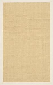 Ковер SAFAVIEH, 77 x 122 см, Natural Fiber Collection, Maize & Wheat, дизайн Border Sisal, простой уход, идеален для помещений с высокой проходимостью: прихожая, гостиная, спальня (NF441K)
