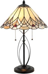 Настольная лампа Clayre & Eef Tiffany Ø 40x60 см, треугольник из бежевого стекла Clayre&Eef, бежевый