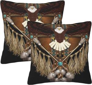 BURLOE Чехлы для декоративных подушек с узором в стиле коренных американцев White