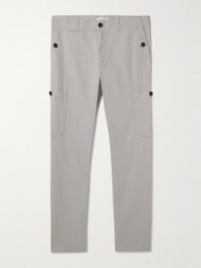 Брюки-карго Samuel Straight-Leg из хлопчатобумажной саржи, окрашенные в готовом виде MR P., серый