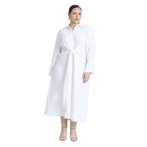 Женское платье-рубашка оверсайз с завязками спереди ELOQUII, Jet stream