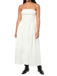 Платье-миди без бретелек с корсетом WeWoreWhat, белый