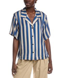 Рубашка из смесового шелка от Declan rag & bone, синий