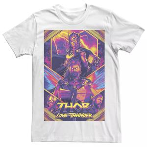 Мужская футболка с неоновым плакатом Marvel Thor Love And Thunder Thor и женская футболка Thor Licensed Character