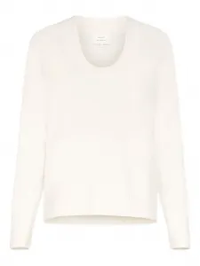 Свитер в рубчик с V-образным вырезом Loulou De Saison, нейтральный