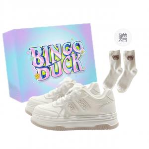 BINGO DUCK Скользоустойчивые увеличивающие рост низкие скейтерские кеды для женщин синие, цвет Blue