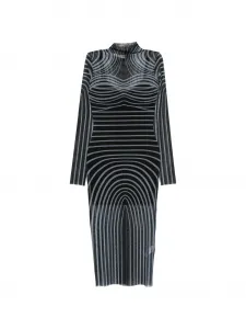 Платье миди из тюля с абстрактным принтом Patrizia Pepe, черный