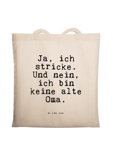 Сумка-шоппер. Да, я вяжу. И... с надписью кремового цвета. Mr. & Mrs. Panda