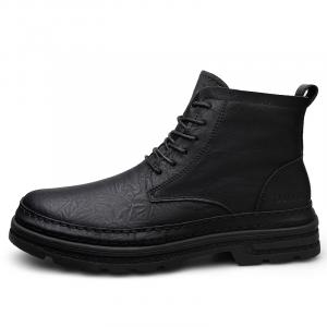 Dunnu Мужские ботинки Martin черные с черной флисовой подкладкой, цвет Black Fleece-Lined