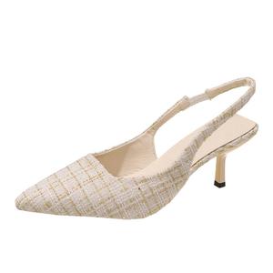 Женские туфли на тонком каблуке и высоком каблуке CAOT, Ecru 6.5Cm