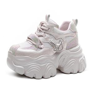 Shoe cabinet floral language Амортизирующие устойчивые к истиранию противоскользящие низкие массивные кроссовки женские розовые без подкладки сетчатые дышащие