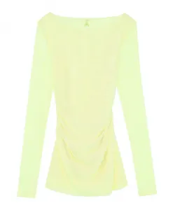 Рубашка с длинными рукавами и сетчатым верхом Patrizia Pepe, желтый