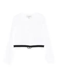 Толстовка с длинными рукавами и поясом TWINSET Kids, белый