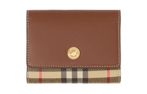 Экологичная холщовая с кожаным кошелек, картхолдер, женский кошелек tan Burberry