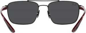 Женские квадратные солнцезащитные очки Ray-Ban RB3715M Scuderia Ferrari Collection, Black/Dark Grey