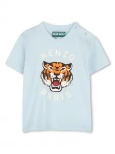 Футболка с графичным принтом Kenzo Kids, синий