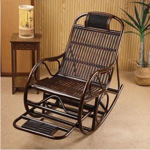 Fantasy Кресло-качалка из ротанга с двойным рядом, цвет coffee, с хлопковой подушкой для сиденья