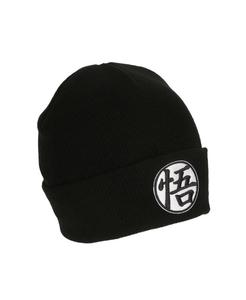 Мужская вязаная шапка-бини стандартного размера с вышивкой символа Гоку на акриловом трикотаже Dragon Ball Z, Dragon ball z goku black