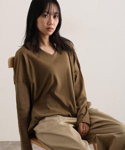 Футболка с V-образным вырезом и рукавами «летучая мышь» Pourvous, цвет Khaki