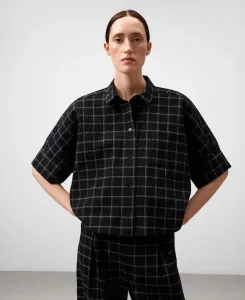 Женская короткая рубашка в клетку Adolfo Dominguez, черный