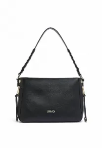 Маленькая сумка-хобо с декоративным рисунком в виде торшона. Liu Jo, Black