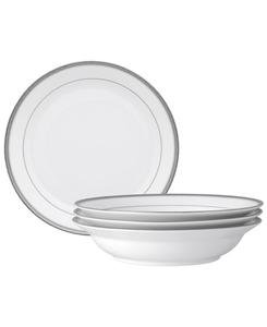 Noritake Набор из 4 обеденных тарелок Charlotta Platinum с ободком, рассчитанный на 4 персоны