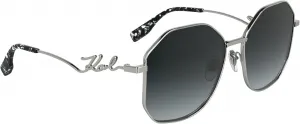 Женские прямоугольные солнцезащитные очки KARL LAGERFELD KL358S, Silver Shiny