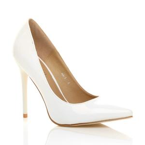 Лакированные туфли-лодочки на высоком каблуке-шпильке AJVANI, белый