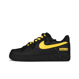 Кроссовки для скейтбординга Air Force 1 Low-Top унисекс, черно-желтые Nike, Black