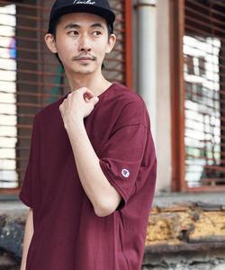 Футболка оверсайз с коротким рукавом, круглым вырезом и нашивкой-логотипом Champion, бордовый