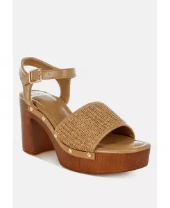 Сандалии Mazaro Raffia Chunky Rag & Co, коричневый/бежевый