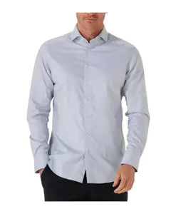 Светло-Голубая деловая рубашка с X-образным вырезом Profuomo, синий