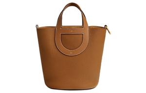 In The Loop Clémence Bullhide With Swift Calfskin Pig Nose Basket Bag, Сумка-ведро, Женская сумка Gold HERMES