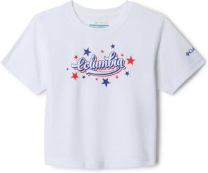 Футболка с коротким рукавом Columbia Girls La Poudre Pass, White/Elevated Patriot