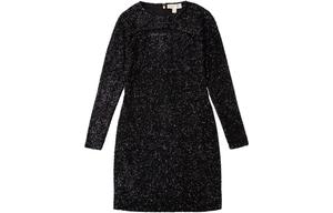 Женское черное платье с длинными рукавами MICHAEL KORS