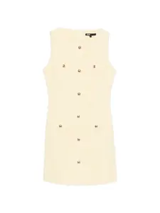 Мини-платье с застежкой на пуговицы и накладным карманом Maje, желтый