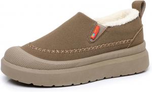 Женские зимние сапоги на толстой подошве с флисовой подкладкой, удобные без шнурков, с нескользящей мягкой подошвой, теплые и уютные для холодной погоды Azttoztto, Khaki