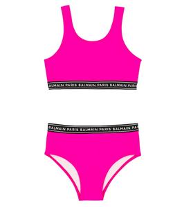 Бикини с лого-жаккардом Balmain Kids, 514-Fuxia