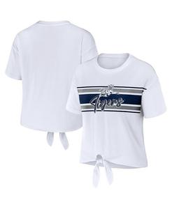 Женская белая укороченная футболка в полоску с узлом спереди Jackson State Tigers WEAR by Erin Andrews, белый