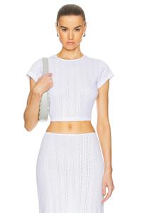 Обрезанный детский топ белого цвета Cou Cou Intimates, White Pointelle