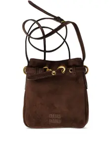 Кожаная сумка-клатч Miu Miu, коричневый