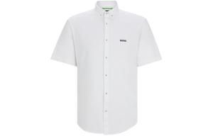 HUGO BOSS Обычная рубашка из хлопкового пике белого цвета для мужчин